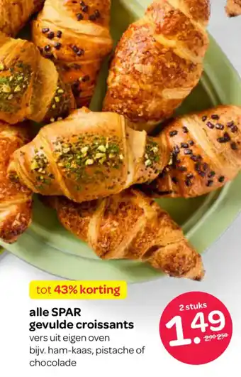 Spar Alle spar gevulde croissants aanbieding