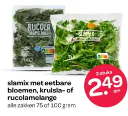 Spar Slamix met eetbare bloemen, krulsla of rucolamelange aanbieding