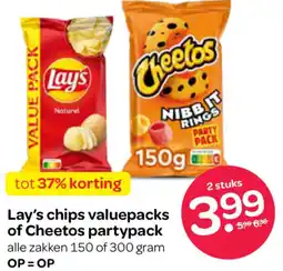 Spar Lay's chips valuepacks of Cheetos partypack aanbieding