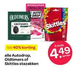 Spar Alle Autodrop, Oldtimers of Skittles stazakken aanbieding