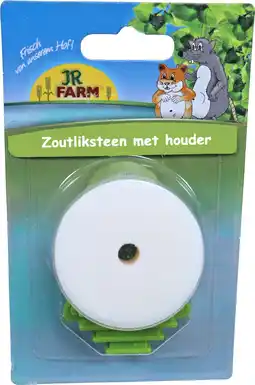 Intratuin JR Farm knaagdierensnack zoutliksteen met houder 80 g aanbieding