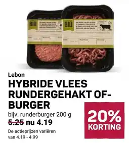 Ekoplaza Lebon hybride vlees rundergehakt of burger aanbieding