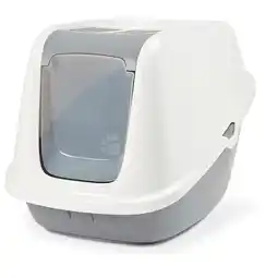 Pets Place Savic Kattentoilet Nestor Giant - Kattenbak - 75.5x56x55.5 cm Wit Grijs Xxl aanbieding
