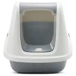 Pets Place Savic Kattentoilet Nestor Giant - Kattenbak - 75.5x56x55.5 cm Wit Grijs Xxl aanbieding