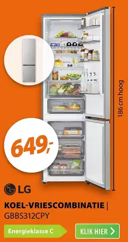 Expert LG Koelvriescombinatie GBBS312CPY aanbieding