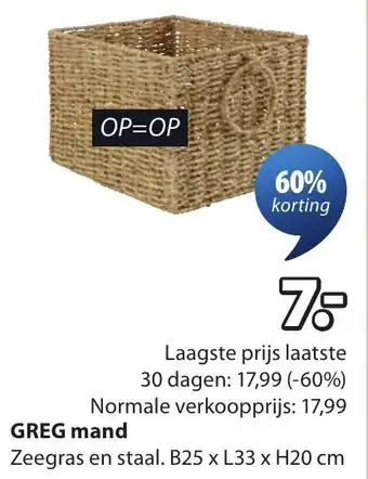 Jysk Greg Mand aanbieding