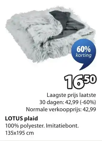 Jysk Lotus Plaid aanbieding