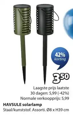 Jysk Havschel Solarlamp aanbieding