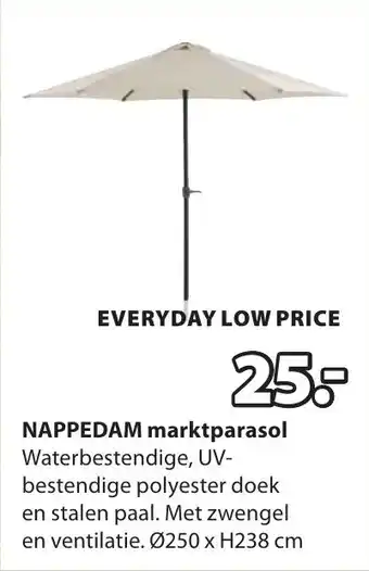 Jysk Nappedam Marktparasol aanbieding