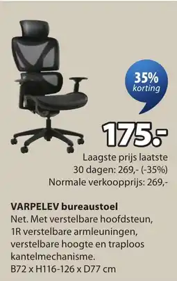 Jysk Valevelev Bureaustoel aanbieding
