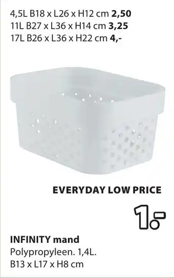 Jysk Infinity Mand aanbieding