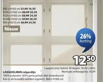 Jysk Langholmen Rolgordijn aanbieding