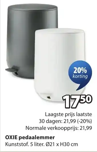 Jysk Oxie Pedaalemmer aanbieding
