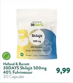 Holland & Barrett Holland & Barrett 30 Days Shilajit 500mg 40% Fulvinezuur aanbieding