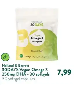 Holland & Barrett Holland & Barrett 30 Days Vegan Omega 3 250mg DHA aanbieding