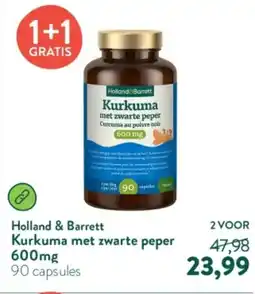 Holland & Barrett Holland & Barrett Kurkuma met Zwarte Peper 600mg aanbieding