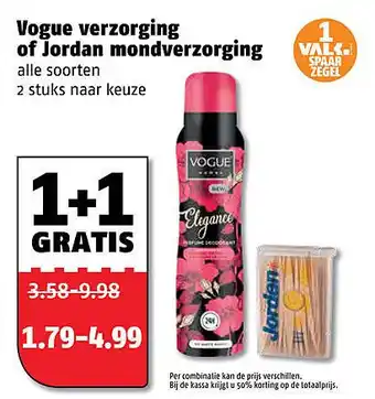 Poiesz Vogue verzorging of Jordan mondverzorging aanbieding