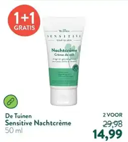 Holland & Barrett De Tuinen Sensitive Nachtcrème aanbieding