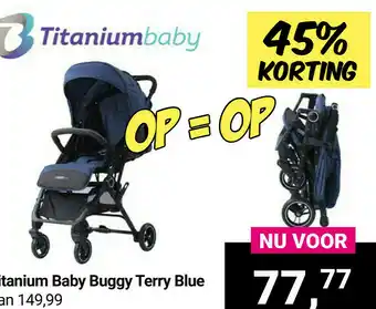 Van Asten BabySuperstore Titanium Baby Buggy Terry Blue aanbieding