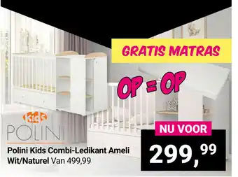 Van Asten BabySuperstore Polini Kids Combi-Ledikant Ameli Wit/Naturel aanbieding
