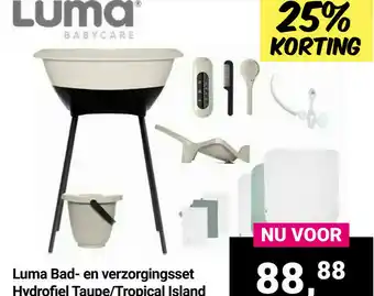 Van Asten BabySuperstore Luma Bad- en verzorgingsset Hydrofiel Taupe/Tropical Island aanbieding