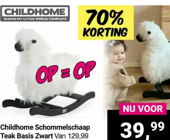 Van Asten BabySuperstore Childhome Schommelschaap Teak Basis Zwart aanbieding