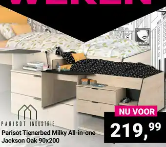 Van Asten BabySuperstore Parisot Tienerbed Milky All-in-one Jackson Oak 90x200 aanbieding