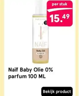 Etos Naif Baby Olie 0% parfum aanbieding