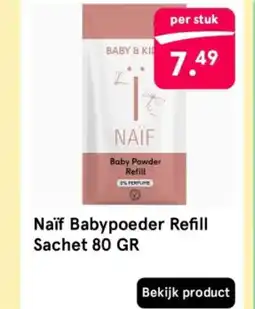 Etos Naf babypoeder refill sachet 80 gr aanbieding