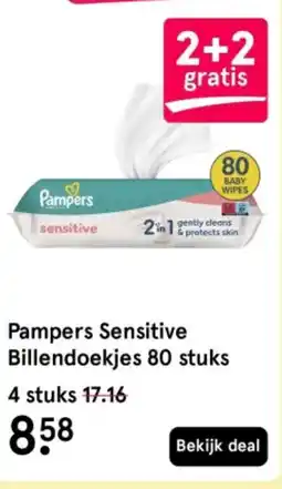 Etos Pampers Sensitive Billendoekjes aanbieding