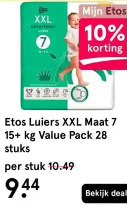 Etos Etos Luiers XXL Maat 7 15+ kg Value Pack 28 aanbieding