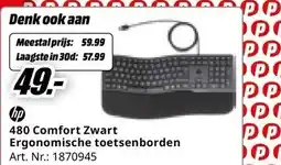 MediaMarkt Hp 480 Comfort Zwart Ergonomische toetsenborden aanbieding