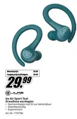 MediaMarkt Go Air Sport Teal Draadloze oordopjes aanbieding