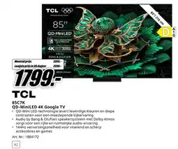 MediaMarkt TCL 85C7K QD-MiniLED 4K Google TV aanbieding