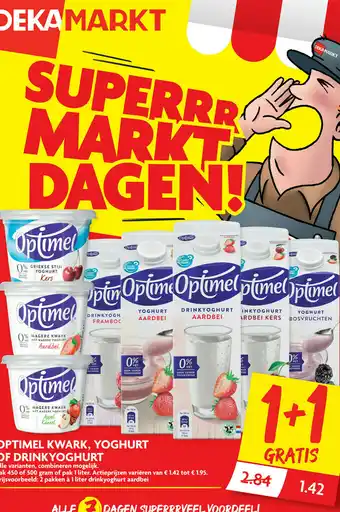 Dekamarkt Optimel kwark, yoghurt of drink yoghurt aanbieding
