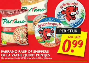Dekamarkt Parrano rasp of snippers of la vache quirit puntjes aanbieding