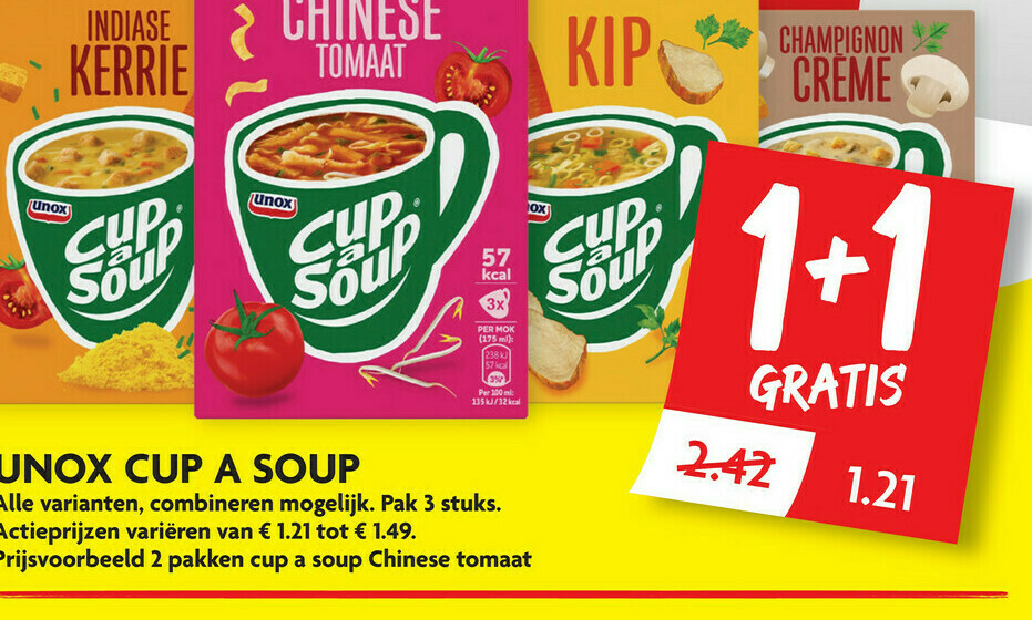 Unox cup a soup aanbieding bij Dekamarkt