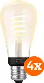 Coolblue Philips Hue Filamentlamp White Ambiance Edison E27 4-pack aanbieding