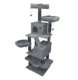 Pets Place Adori Krabpaal Balou - Krabmeubel - 45x55x168 cm Donkergrijs Zwart aanbieding