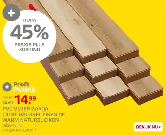 Praxis Pvc vloer garda licht naturel eiken of warm naturel eiken aanbieding