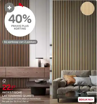 Praxis Akoestische lattenwand quanti aanbieding