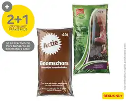 Praxis Op 40 liter central park tuinaarde en boomschors basic aanbieding