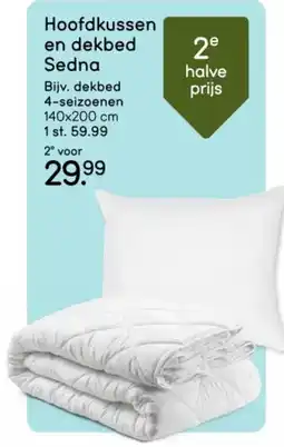 Leen Bakker Hoofdkussen en Dekbed Sedna aanbieding