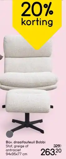 Leen Bakker Draaifauteuil Bobbi aanbieding