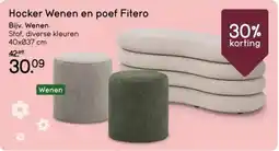 Leen Bakker Hocker Wenen en poef Fitero aanbieding