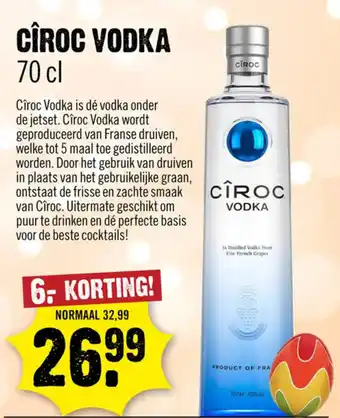 Dirck 3 Ciroc Vodka aanbieding