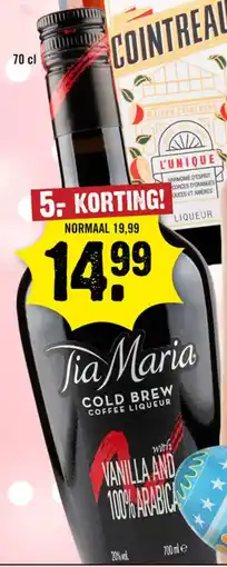 Dirck 3 Tia Maria Cold Brew Coffee Liquer aanbieding