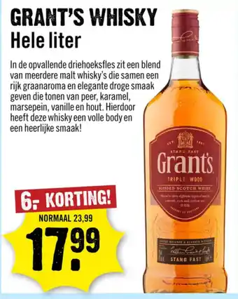 Dirck 3 Grant's Whisky aanbieding