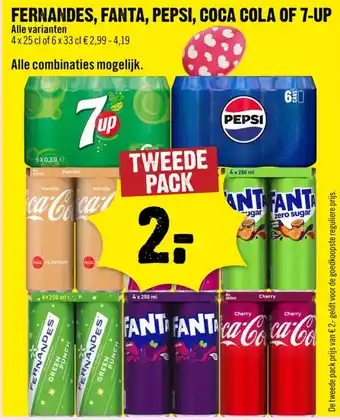 Dirck 3 Fernandes, Fanta, Pepsi, Coca Cola of 7-Up aanbieding