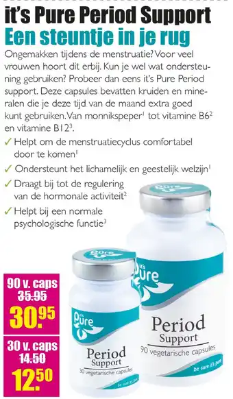 Gezond & Wel it's Pure Period Support Een steuntje in je rug aanbieding